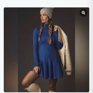 Anthropologie Daily Practice Long Sleeve Blue Dress